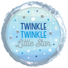 ''TWINKLE LITTLE STAR'' ΜΠΛΕ ΣΤΡΟΓΓΥΛΟ ΜΕΤΑΛΛΙΚΟ ΜΠΑΛΟΝΙ 43 CM.