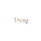 ''HAPPY BIRTHDAY'' ΡΟΖ ΧΡΥΣΟ ΓΙΡΛΑΝΤΑ ΣΤΟΛΙΣΜΟΥ 2.13 Μ.