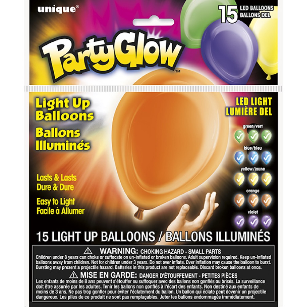 15 ΔΙΑΦΟΡΑ ΧΡΩΜΑΤΑ PARTY GLOW LIGHT UP BALLOONS 