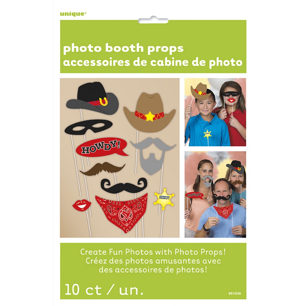 10 PHOTO BOOTH PROPS COWBOY