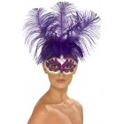 Purple Can Can Beauty Eyemask With Feather